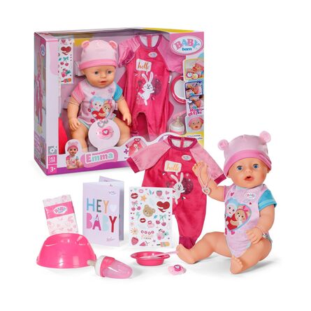 Κούκλα Zapf Creation: Baby Born Emma Interactive Doll With Accessories &amp; Romper (43cm) (840504)