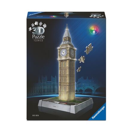 Παζλ Ravensburger 3D Puzzle: 3D Iconics - Big Ben Night Edition 216 Κομμάτια (12008025)