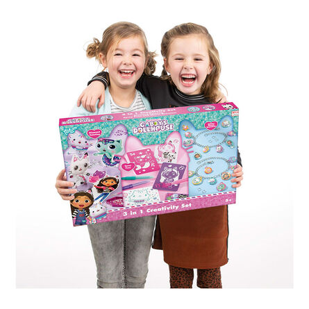Totum: Gabby's Dollhouse - 3 In 1 Creativity Set Diamond Painting, Glitter Charm Bracelets & Spray Pens (TT420366)