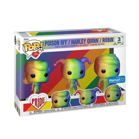Φιγούρες Funko Pop! Pride DC Heroes: Poison Ivy Harley Quinn, Robin (Special Edition) 3-Pack