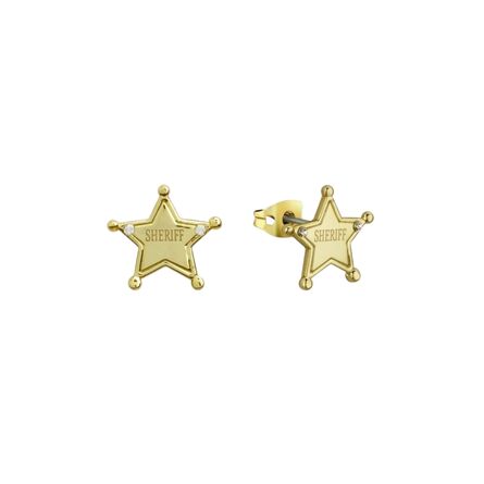 Disney Couture Pixar Toy Story Gold-Plated Woody Sheriff Star Badge Stud Earrings