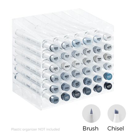 Ohuhu Markers 36 Colours Grey Tone Brush & Chisel