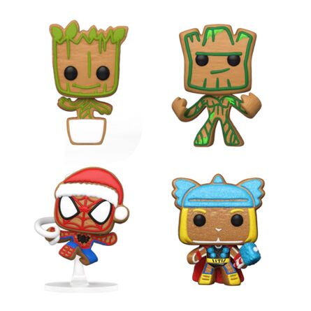 Φιγούρες Funko Pocket Pop! 4-Pack Marvel  Happy Holidays Tree Box GITD Diamond