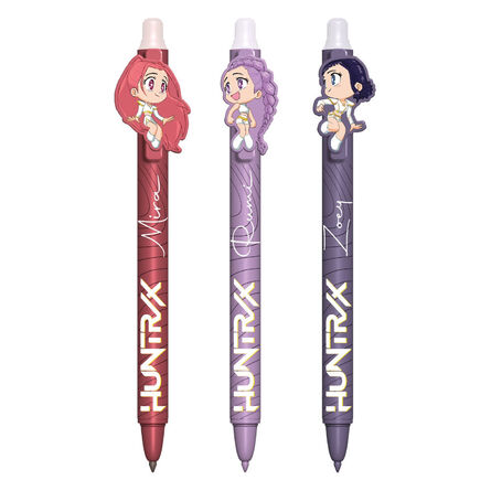 Στυλο που Σβήνουν 3τμχ K-Pop Demon Hunters 3 Head Topper Erasable Pen