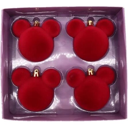 Disney Mickey Ear Bauble Velvet Red