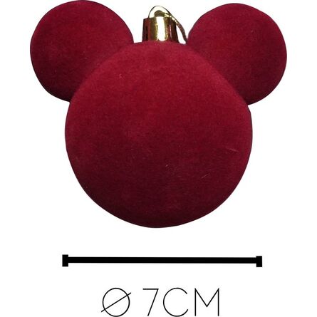 Disney Mickey Ear Bauble Velvet Red