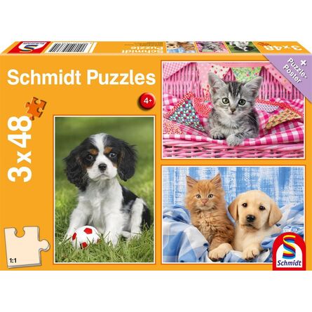 Puzzle 56361 My Cutest Baby Animals,3x48 Pieces