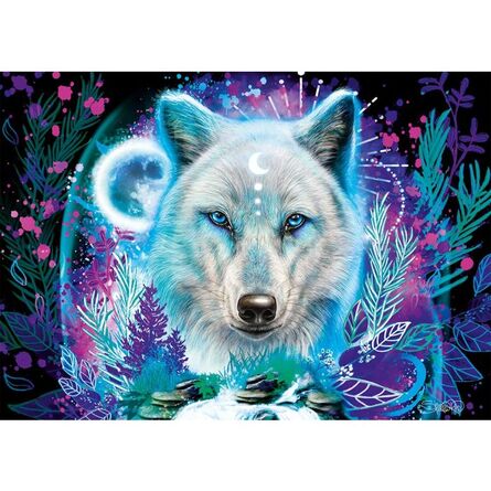 Puzzle 58515 Sheena Pike Neon Arctic Wolf 1000 Pieces