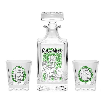 Σετ Μπουκάλι με Ποτήρια Rick and Morty