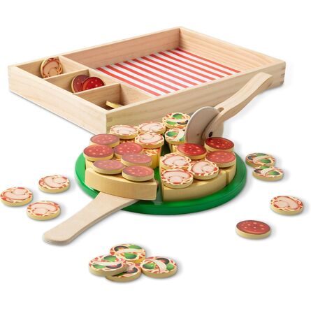 Melissa & Doug Pretend Play: Wood - Pizza Party Playset (6074863)