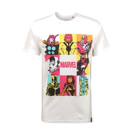 Marvel Characters Pop Art Ecru T-Shirt