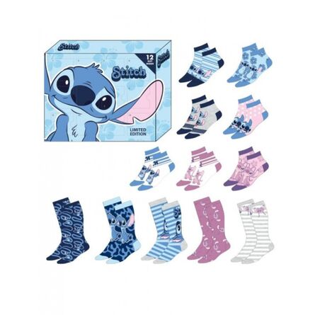 Κάλτσες Disney Gift box 12 pairs of Stitch socks size 35/41