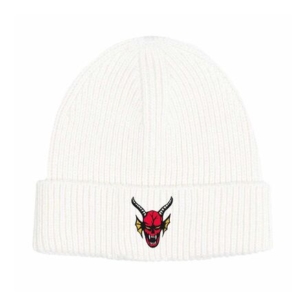 Stranger Things Hellfire Club  White Beanie