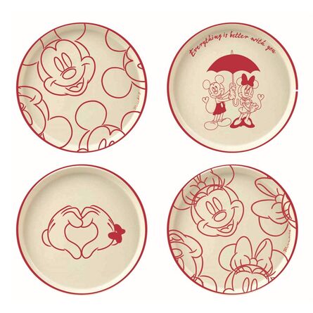 Σετ Πιάτα 4τμχ Disney Small plates set of 4 love Mickey & Minnie