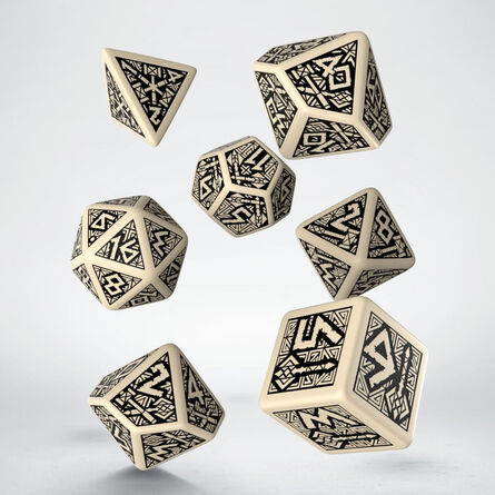 Dwarven Dice Set: Beige & Black