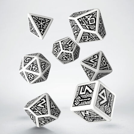 Dwarven Dice Set: White & Black