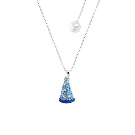 Κολιέ Disney Couture Fantasia Sorcerer's Apprentice Mickey White Gold-Plated Crystal Hat Necklace