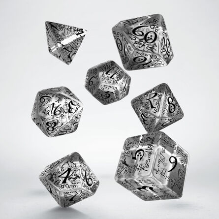 Elvish Dice Set: Translucent & Black