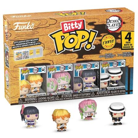 Φιγούρες Funko Bitty Pop! 4-Pack: Demon Slayer - Zenitsu Agatsuma, Mitsuri Kanroji, Kanao Tsuyuri, Muzan (Chase is Possible)