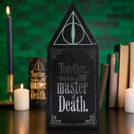 Ξύλινη Επιγραφή Harry Potter Dark Arts Glow In The Dark - Deathly Hallows