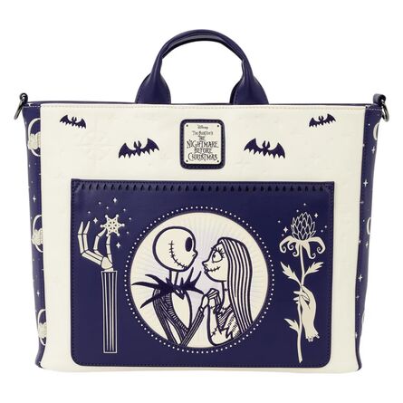 Loungefly Disney: The Nightmare Before Christmas - Jack Skellington & Sally Night Sky Convertible Backpack Tote Bag