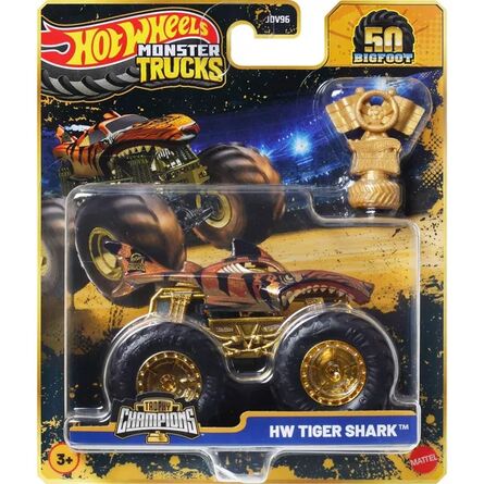 Mattel Hot Wheels Monster Trucks: 50 Bigfoot Trophy Champions - HW Tiger Shark Vehicle (JDW02)