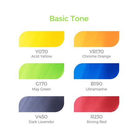 Μαρκαδόροι Ohuhu Brush & Chisel Set 6 Pcs Basic