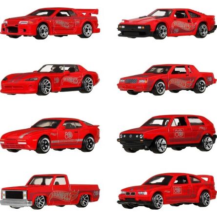 Mattel Hot Wheels: Silver Series Mattel 80 Years Anniversary - Set of 8 Vehicles (JGK09)