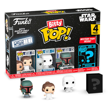 Funko Bitty Pop! 4 - Pack: Star Wars: The Empire Strikes Back - Princess Leia, Snowtrooper, Boba Fett & Mystery