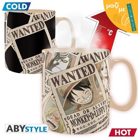 One Piece Wanted Heat Change Mug Along with an Easter Candle