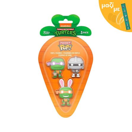 Funko Pocket Pop! Teenage Mutant Ninja Turtles - Donatello/Michelangelo/Shredder Μαζί με Πασχαλινή Λαμπάδα