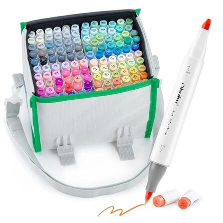 Μαρκαδόροι Ohuhu Honolulu Art Markers Set, Dual Tip, Alcohol-based 120 Colours Brush & Chisel