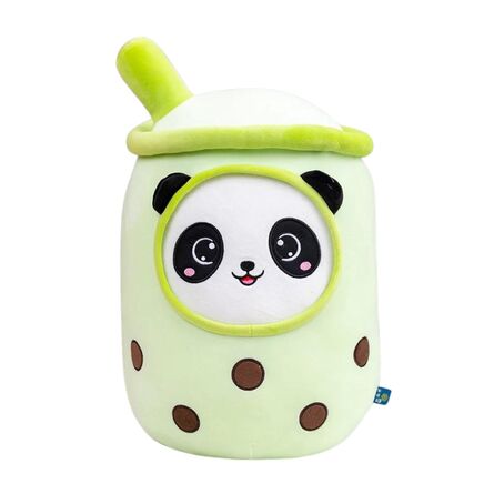 Λούτρινο Boba Tea Green Panda Kawaii