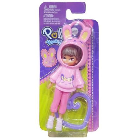 Mattel Polly Pocket: Friend Clips Doll with Hoodie Bunny (HRD63)