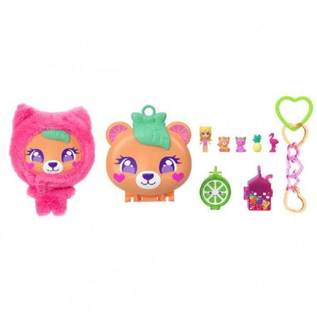 Κούκλα Mattel Polly Pocket: Tiny Worlds - Plushie Bear Compact Playset (JKC79)