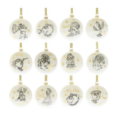 Χριστουγεννιάτικες Μπάλες Disney Set of 12 Beauty & The Beast Acrylic