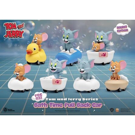 Tom And Jerry Bath Time Pull Black Car (1pc) Random Figure