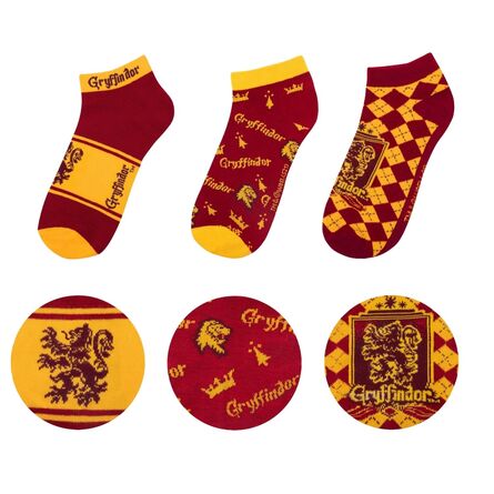 Κάλτσες Σετ των 3 Harry Potter Gryffindor Ankle