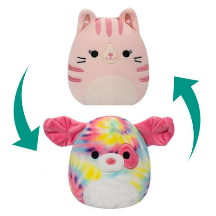 Λούτρινο Squishmallows Flip A Mallow Laura The Pink Tabby Cat / Sheena The Tie Dye Swirl Dog