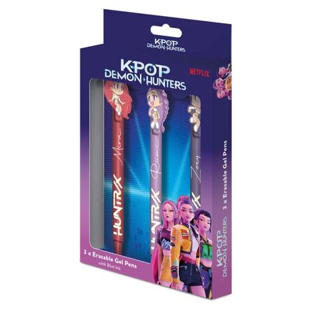 Στυλο που Σβήνουν 3τμχ K-Pop Demon Hunters 3 Head Topper Erasable Pen