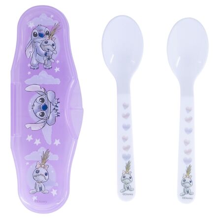 Κουτάλια με Θήκη Disney Stitch Cuddle Me Toddler 2 Pcs PP Traveling Spoons