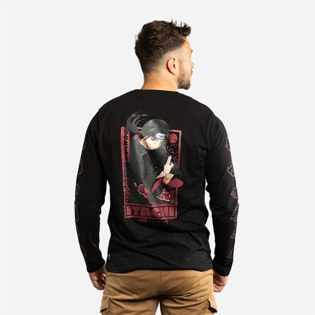 Naruto Black T-shirt Long Sleeve Itachi