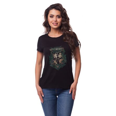 Harry Potter Hogwarts Foliage Black T-shirt