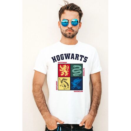 Harry Potter Hogwarts Houses White T-shirt
