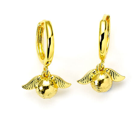 Σκουλαρίκια Harry Potter Golden Snitch Gold Tone Huggy Earrings
