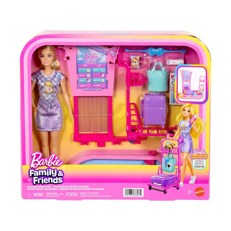 Product Κούκλα Mattel Barbie: Family &amp; Friends - Barbie At the Airport (JMJ49) image