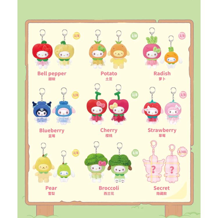 Product Μπρελόκ Sanrio Characters Fruit & Vegetable Series Mini Vinyl Pendant Blind Box (1pc) 1τμχ Τυχαία Επιλογή image