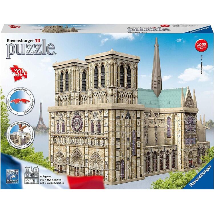 Product Παζλ Ravensburger 3D Puzzle: Cathedrale Notre-Dame de Paris (324pcs) (12523) image