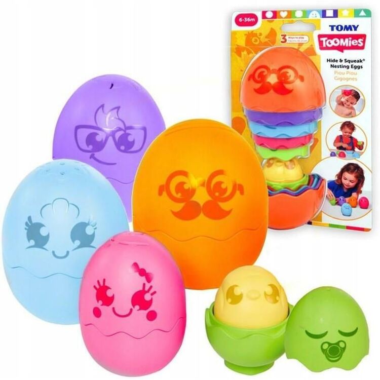 Product AS Tomy Toomies: Hide  Squeak Nesting Eggs Piou Piou Gigognes - Light Blue (1000-73080) image