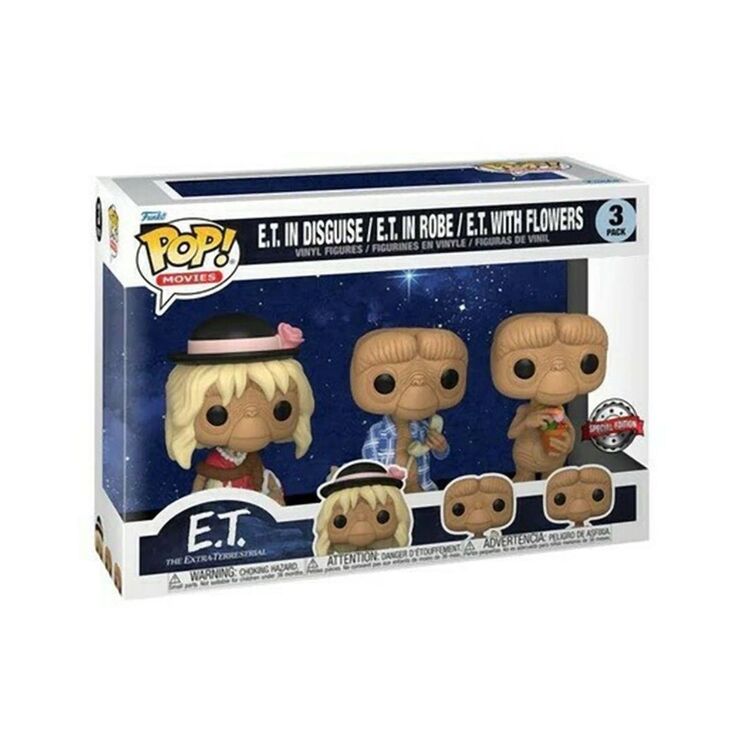Product Φιγούρα Funko Pop! E.T. The Extra-Terrestrial - E.T. in Disguise / E.T. in Robe / E.T. with Flowers (Special Edition) 3-Pack image